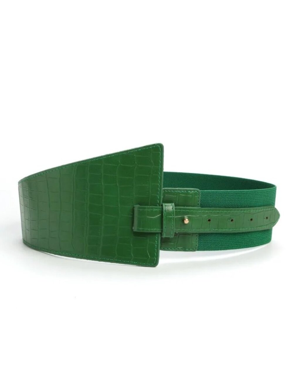 2/$30 NEW Green Faux Vegan Leather Alligator Loop Corset Luxury Belt
